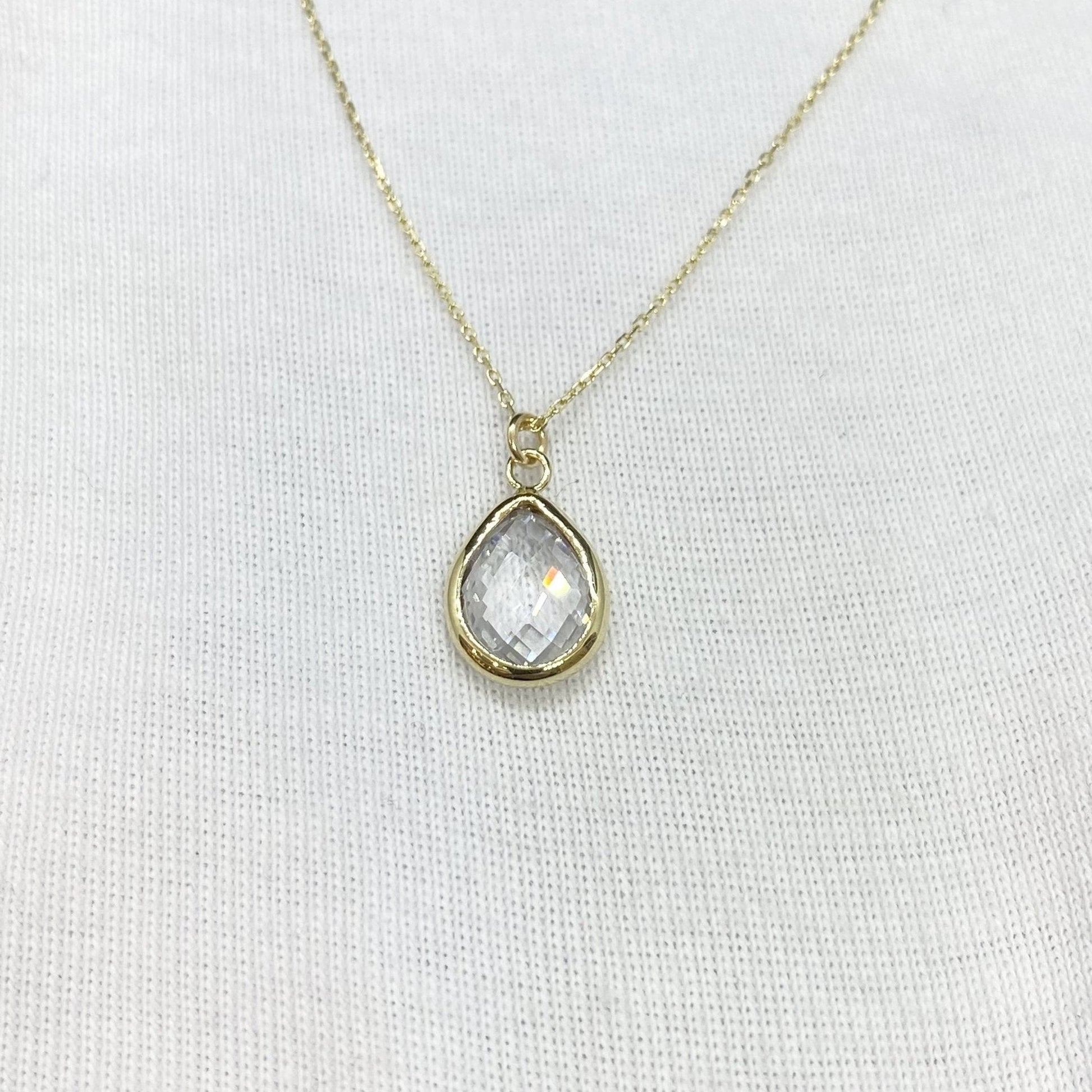 14K Solid Gold April Birthstone Necklace for Women, Charm Necklace, Boho Necklace, April Birthday Gift , Mother's Day gift , Birthday gift for mom