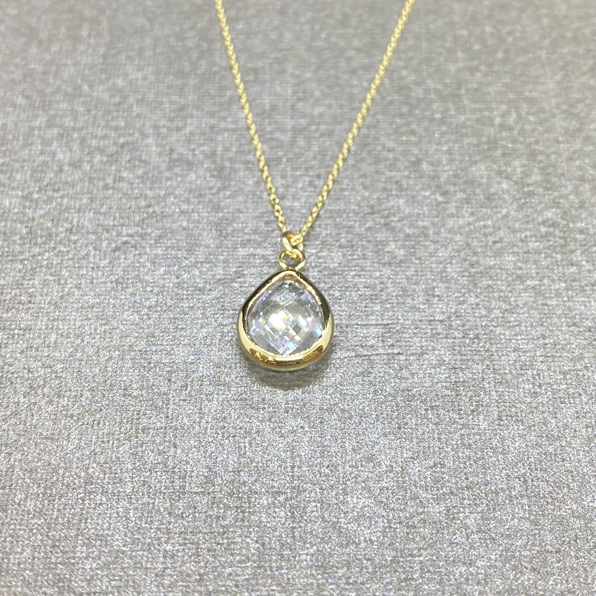 14K Solid Gold April Birthstone Necklace for Women, Charm Necklace, Boho Necklace, April Birthday Gift , Mother's Day gift , Birthday gift for mom