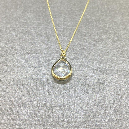 14K Solid Gold April Birthstone Necklace for Women, Charm Necklace, Boho Necklace, April Birthday Gift , Mother's Day gift , Birthday gift for mom