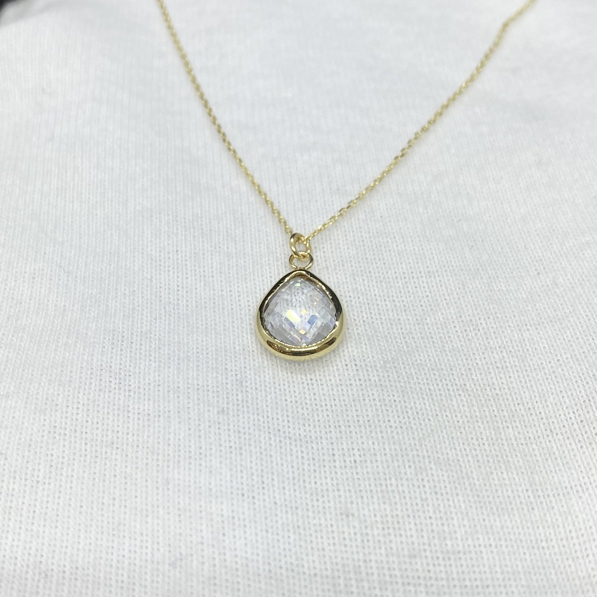 14K Solid Gold April Birthstone Necklace for Women, Charm Necklace, Boho Necklace, April Birthday Gift , Mother's Day gift , Birthday gift for mom