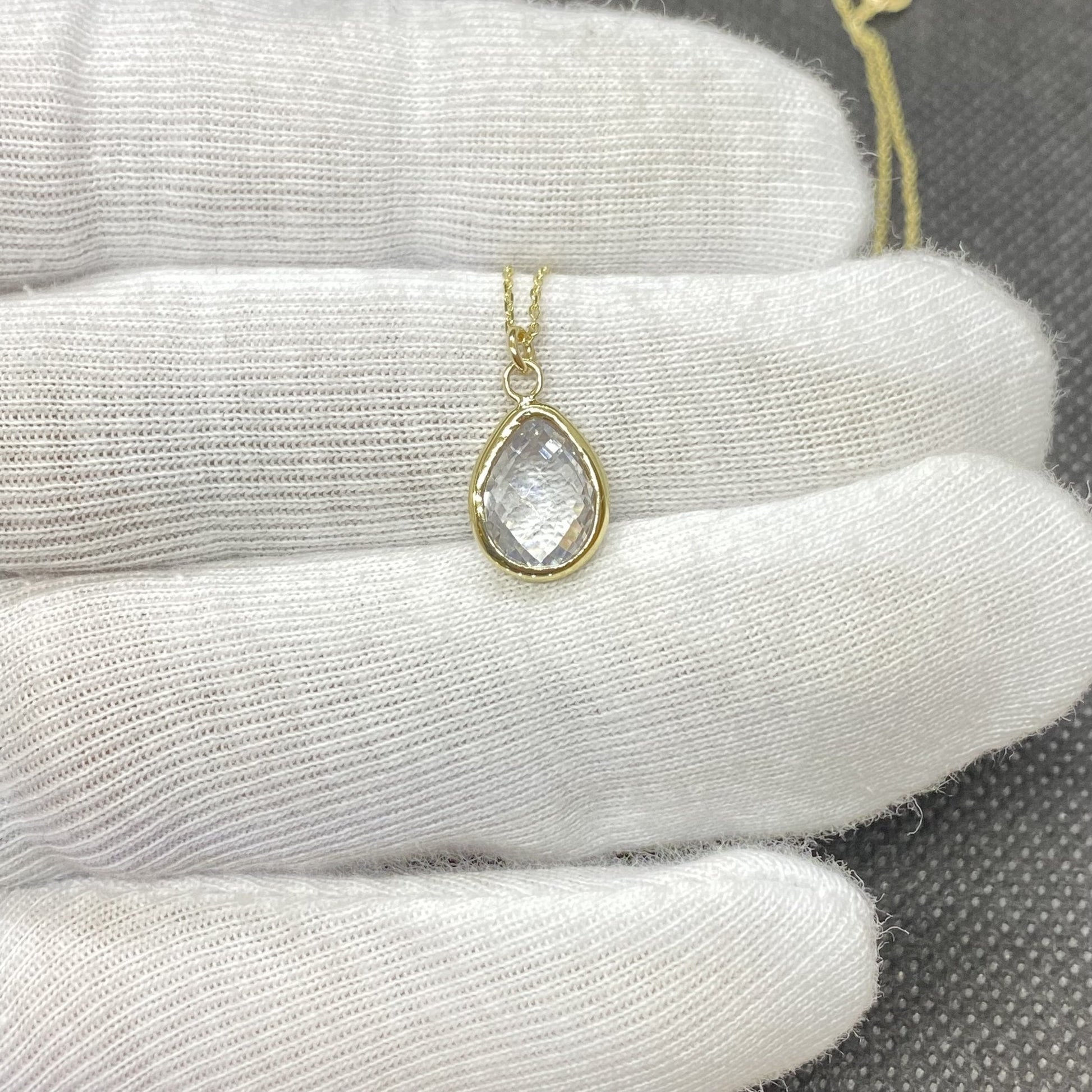 14K Solid Gold April Birthstone Necklace for Women, Charm Necklace, Boho Necklace, April Birthday Gift , Mother's Day gift , Birthday gift for mom