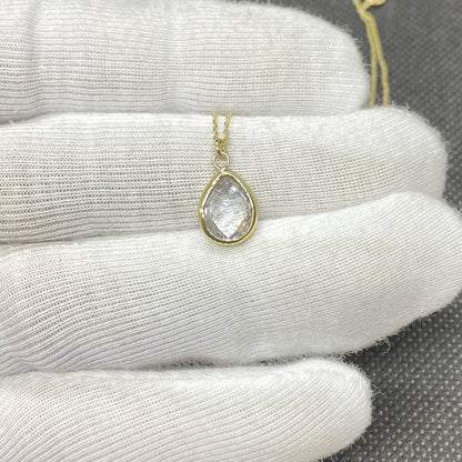 14K Solid Gold April Birthstone Necklace for Women, Charm Necklace, Boho Necklace, April Birthday Gift , Mother's Day gift , Birthday gift for mom