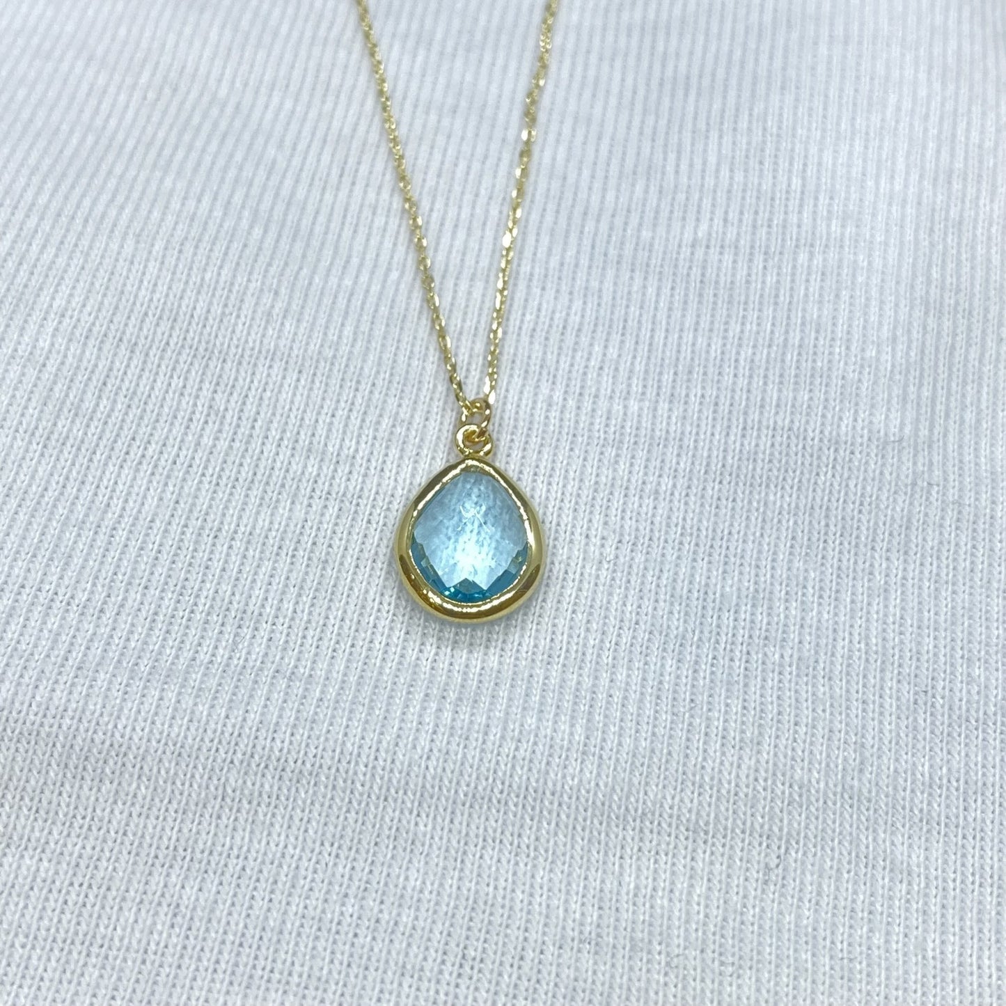 14K Solid Gold Aquamarine Birthstone Necklace, Delicate Necklace, Boho Necklace, Aquamarine Necklace, March Birthstone, Christmas Day gift