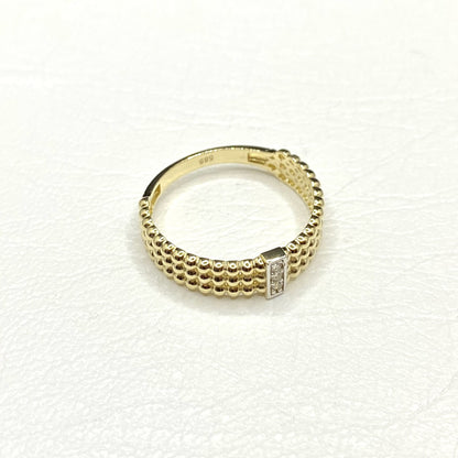 14K Solid Gold Baguette Ring For Women , Dot Ring Gold , Dainty Baguette Design Ring , Best Christmas Gift for her mom , Unique Jewelry
