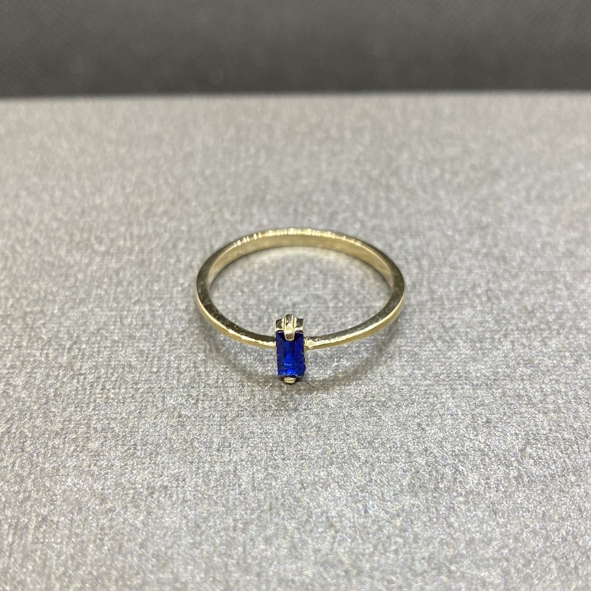 14K Solid Gold Baguette Sapphire Ring for Women , September Birthstone Ring , Minimalist Ring , Stacking Ring Gold, Chirstmas Gifts for Her