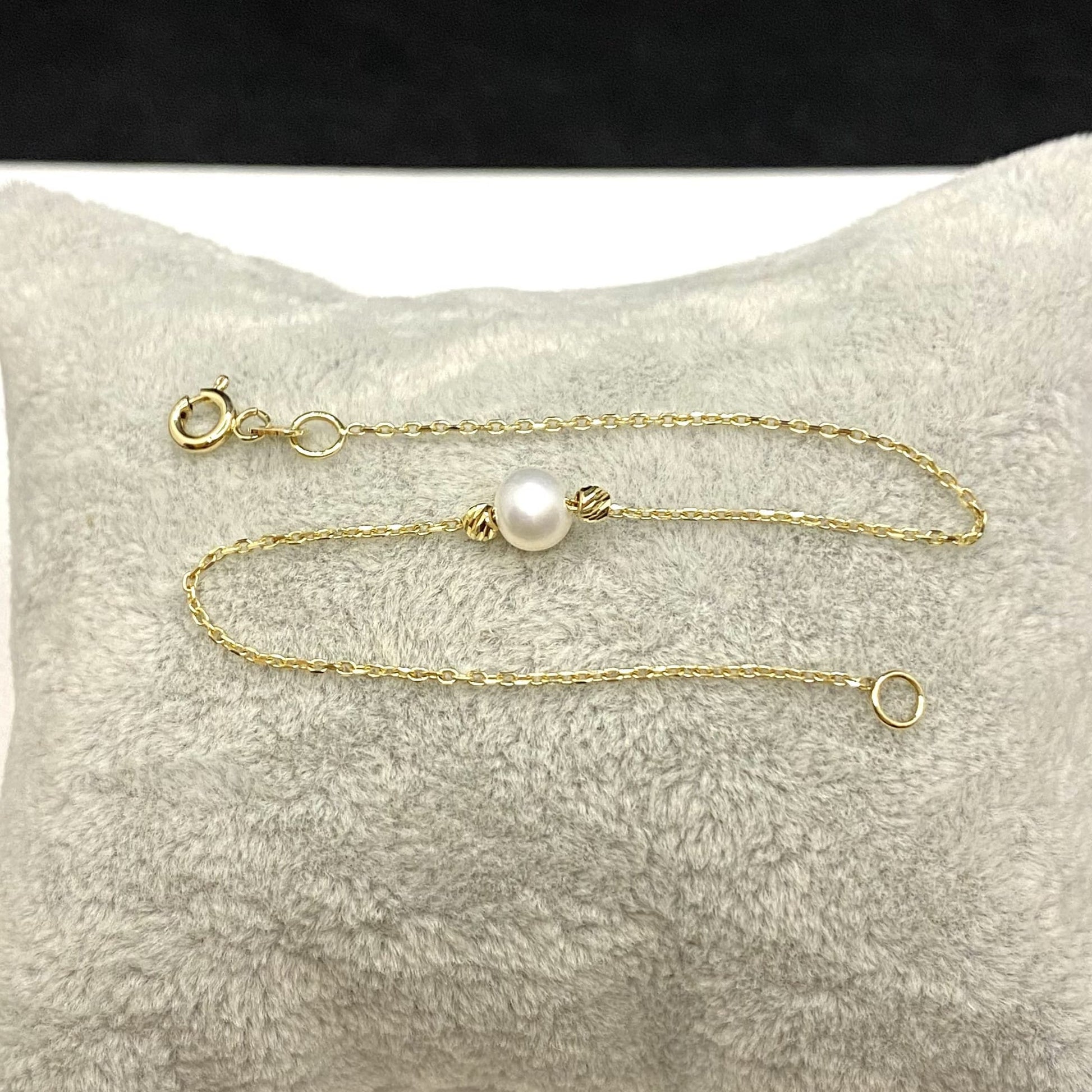 14K Solid Gold Beaded Pearl and Italian Balls Bracelet , Pearl Bracelets for Women , Dainty Freshwater Pearl Bracelet Gold , Pearl Jewelry