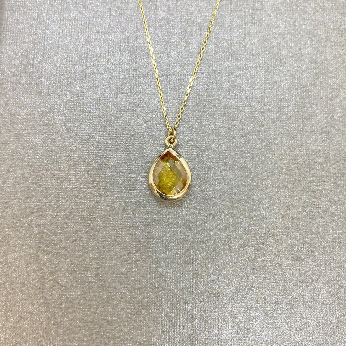 14K Solid Gold Citrine Birthstone November Necklace for Women , Citrine Necklace Gold , November Birthstone Pendant, Birthday Gift for her