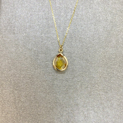 14K Solid Gold Citrine Birthstone November Necklace for Women , Citrine Necklace Gold , November Birthstone Pendant, Birthday Gift for her