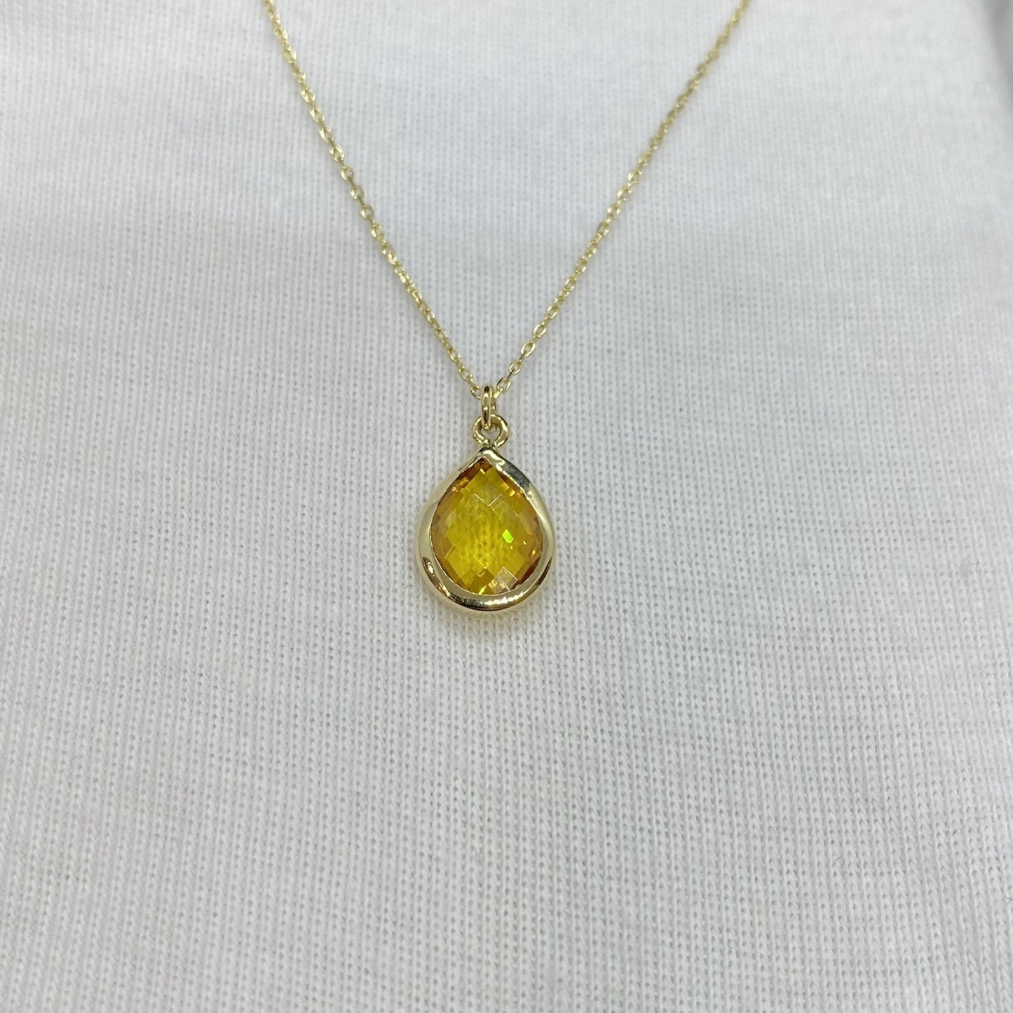 14K Solid Gold Citrine Birthstone November Necklace for Women , Citrine Necklace Gold , November Birthstone Pendant, Birthday Gift for mom