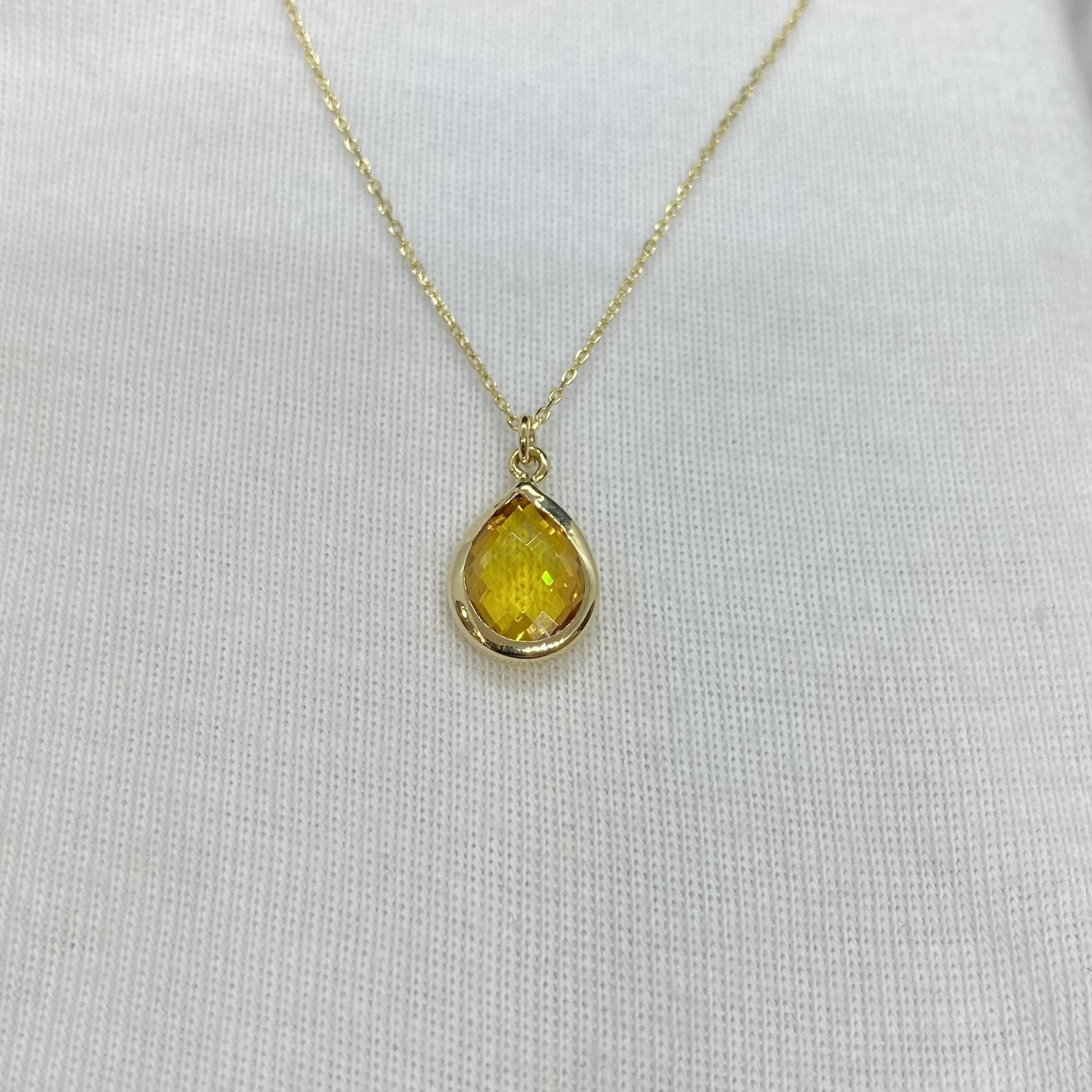 14K Solid Gold Citrine Birthstone November Necklace for Women , Citrine Necklace Gold , November Birthstone Pendant, Birthday Gift for mom