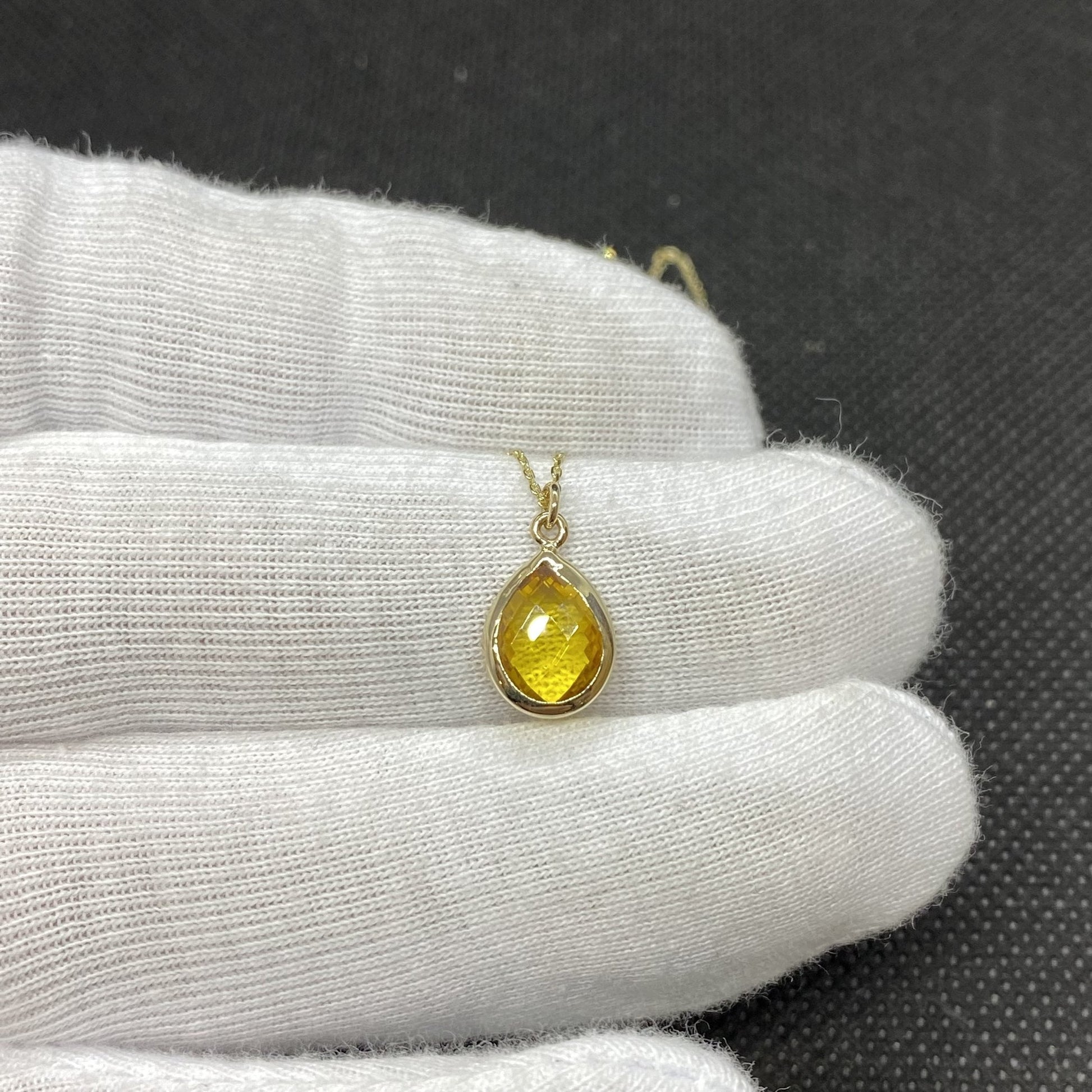 14K Solid Gold Citrine Birthstone November Necklace for Women , Citrine Necklace Gold , November Birthstone Pendant, Mother's day Gift for mom