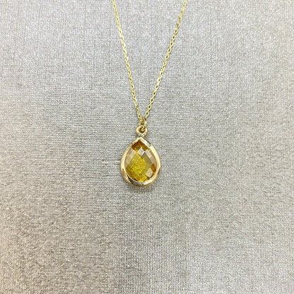 14K Solid Gold Citrine Birthstone November Necklace for Women , Citrine Necklace Gold , November Birthstone Pendant,Birthday Gift for her