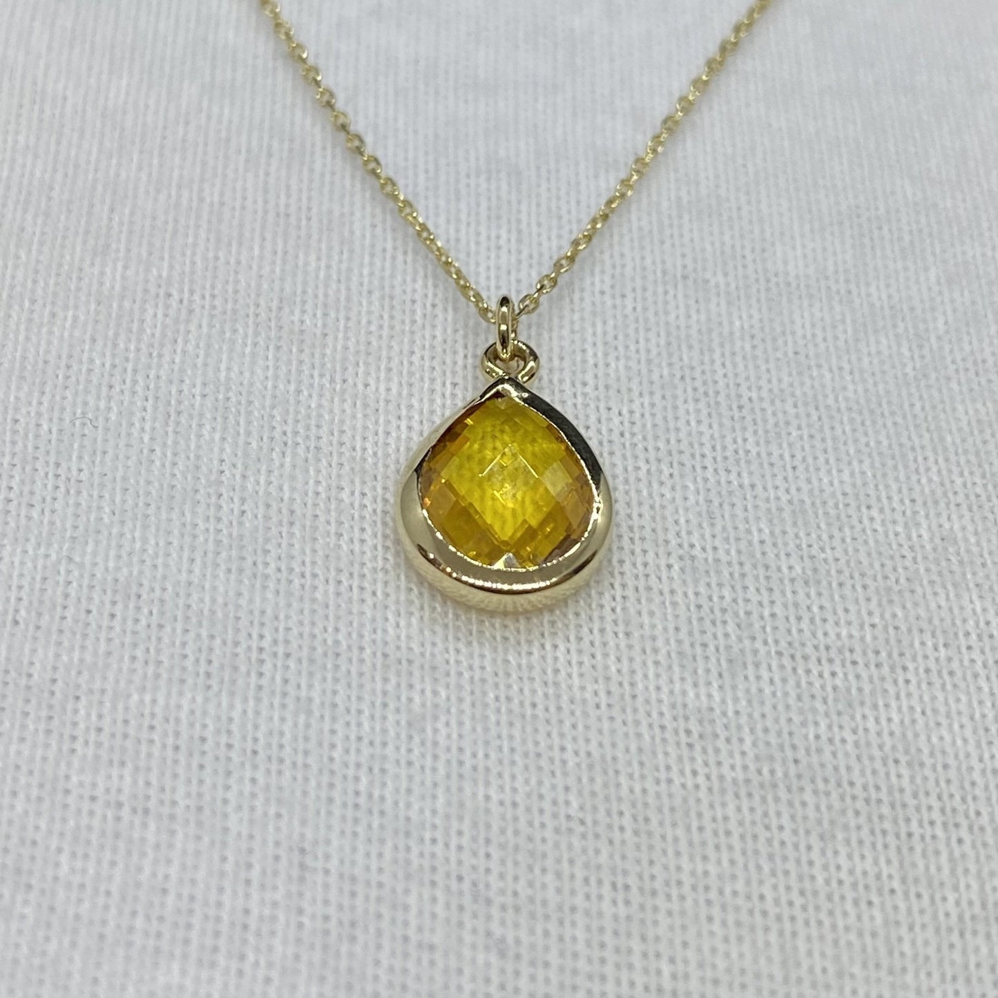 14K Solid Gold Citrine Birthstone November Necklace for Women , Citrine Necklace Gold , November Birthstone Pendant,Birthday Gift for mom