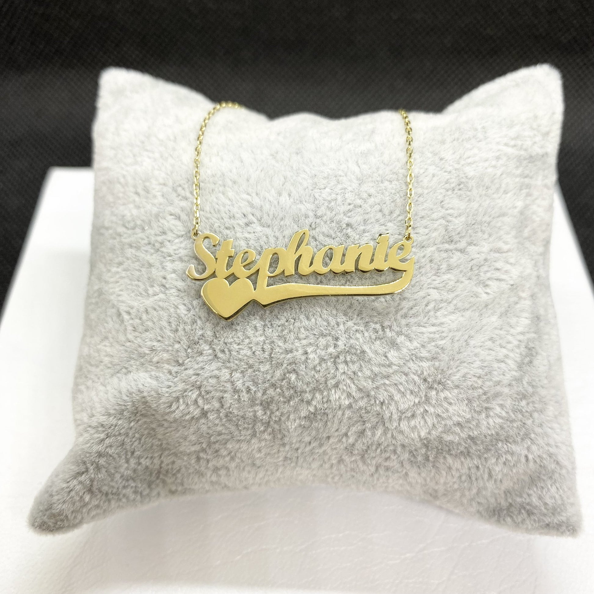 14K Solid Gold Custom Name necklace with Heart , Dainty Personalized Jewelry , Custom Name Pendant , Personalized Gifts , Gift for her