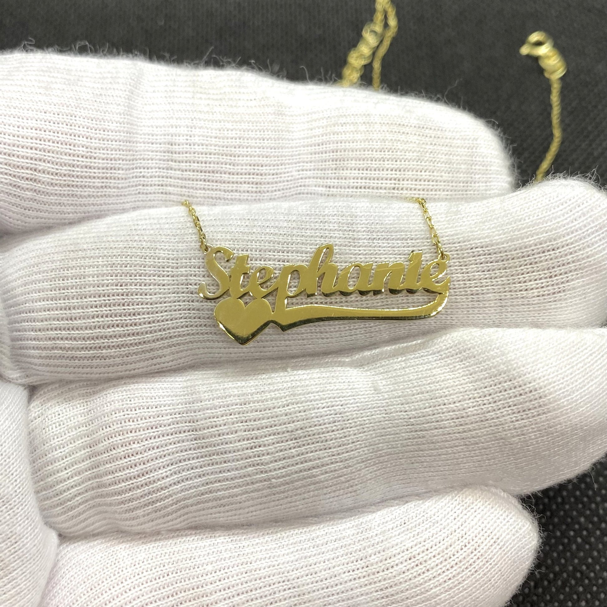 14K Solid Gold Custom Name necklace with Heart , Dainty Personalized Jewelry , Customized Name Pendant , Personalized Gift , Gift for her