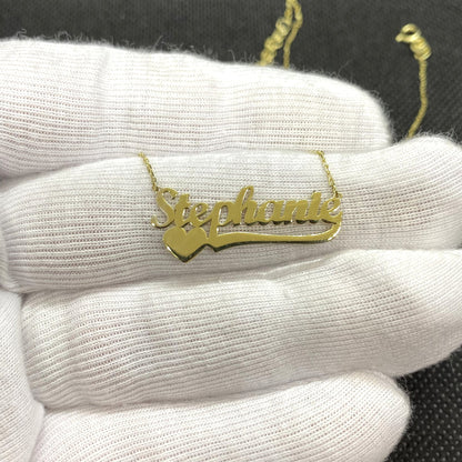 14K Solid Gold Custom Name necklace with Heart , Dainty Personalized Jewelry , Customized Name Pendant , Personalized Gift , Gift for her
