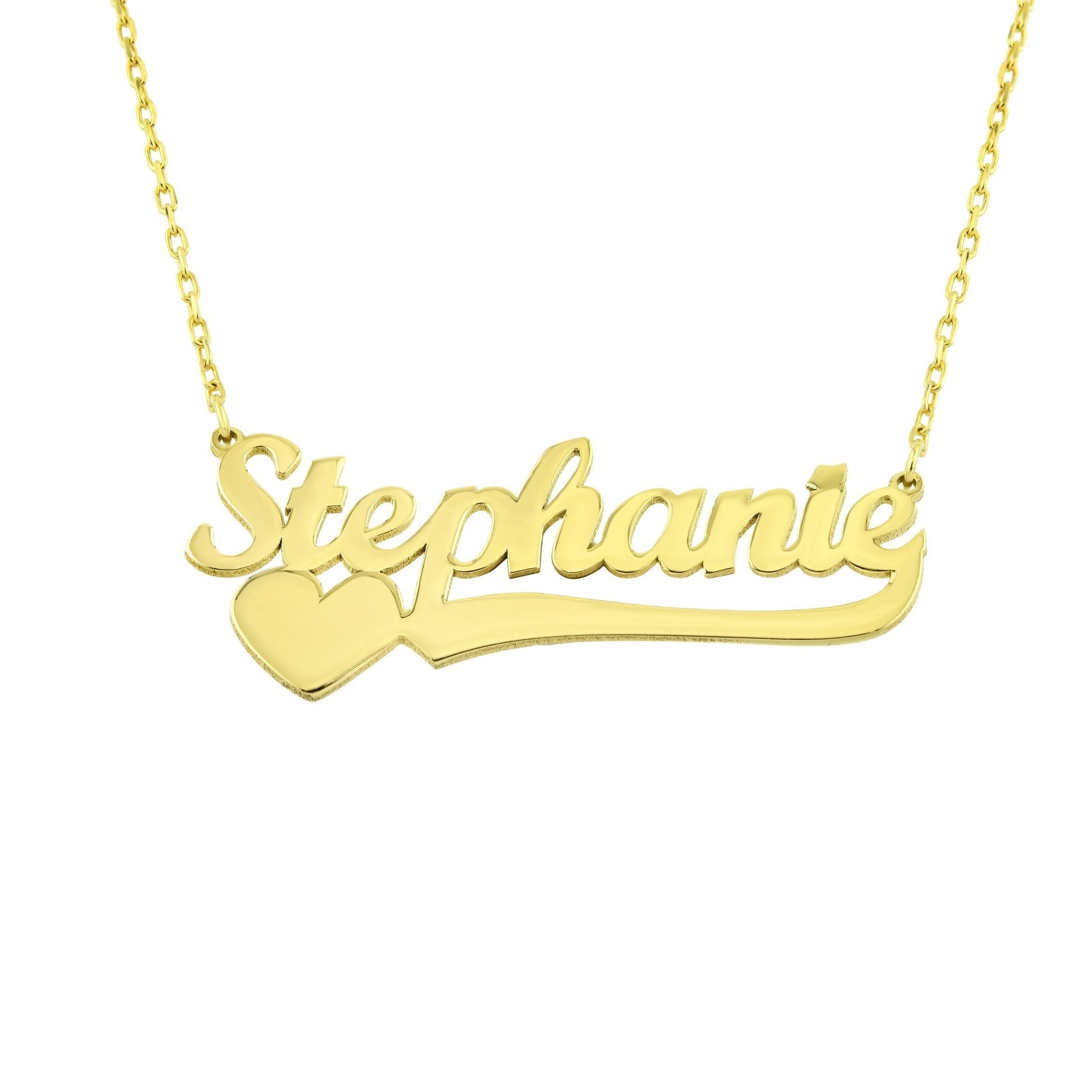 14K Solid Gold Custom Name necklace with Heart , Dainty Personalized Jewelry , Customized Name Pendant , Personalized Gifts , Gift for her