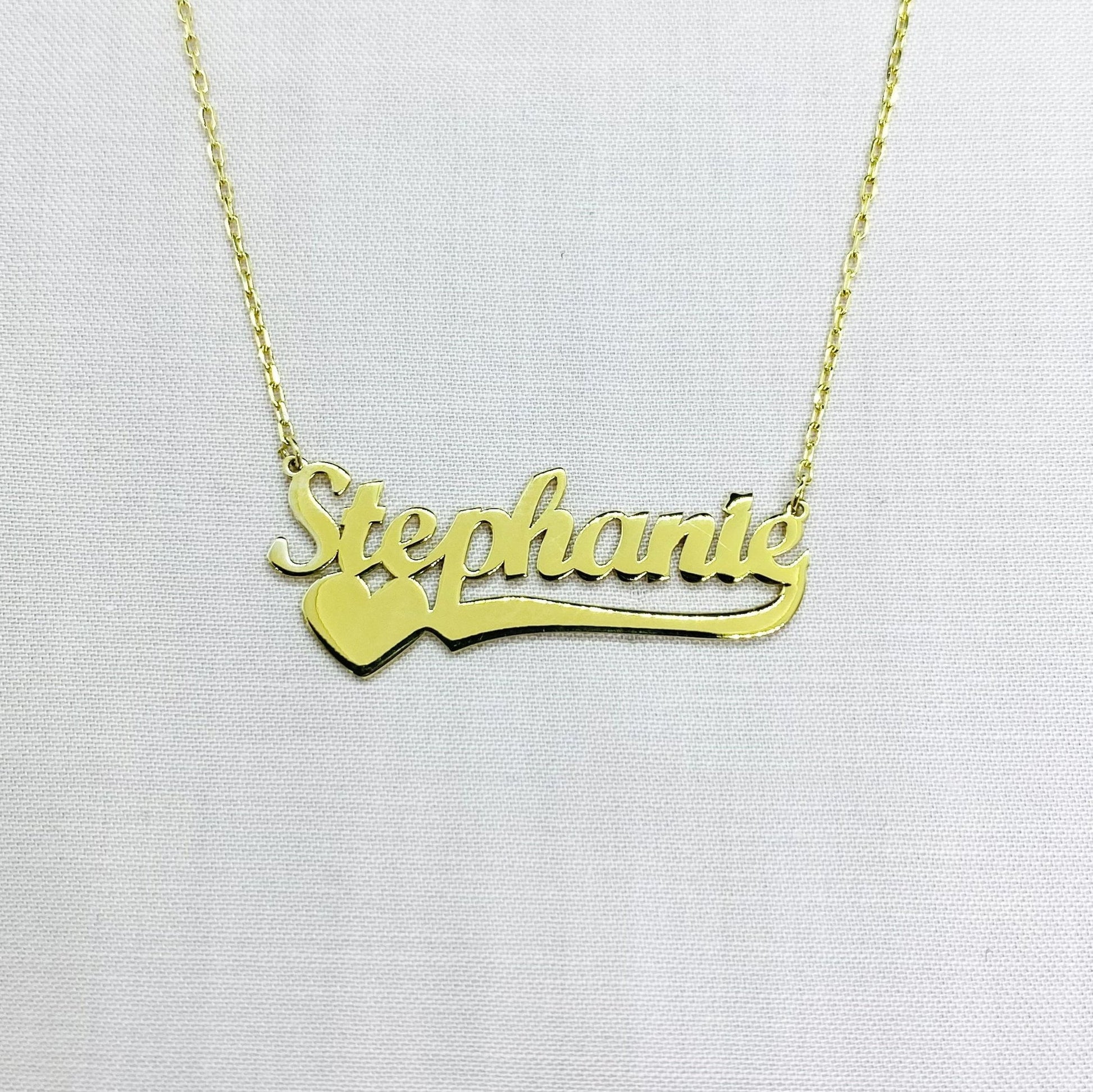 14K Solid Gold Custom Name necklace with Heart , Dainty Personalized Jewelry , Customized Name Pendant , Personalized Gifts , Gift for her
