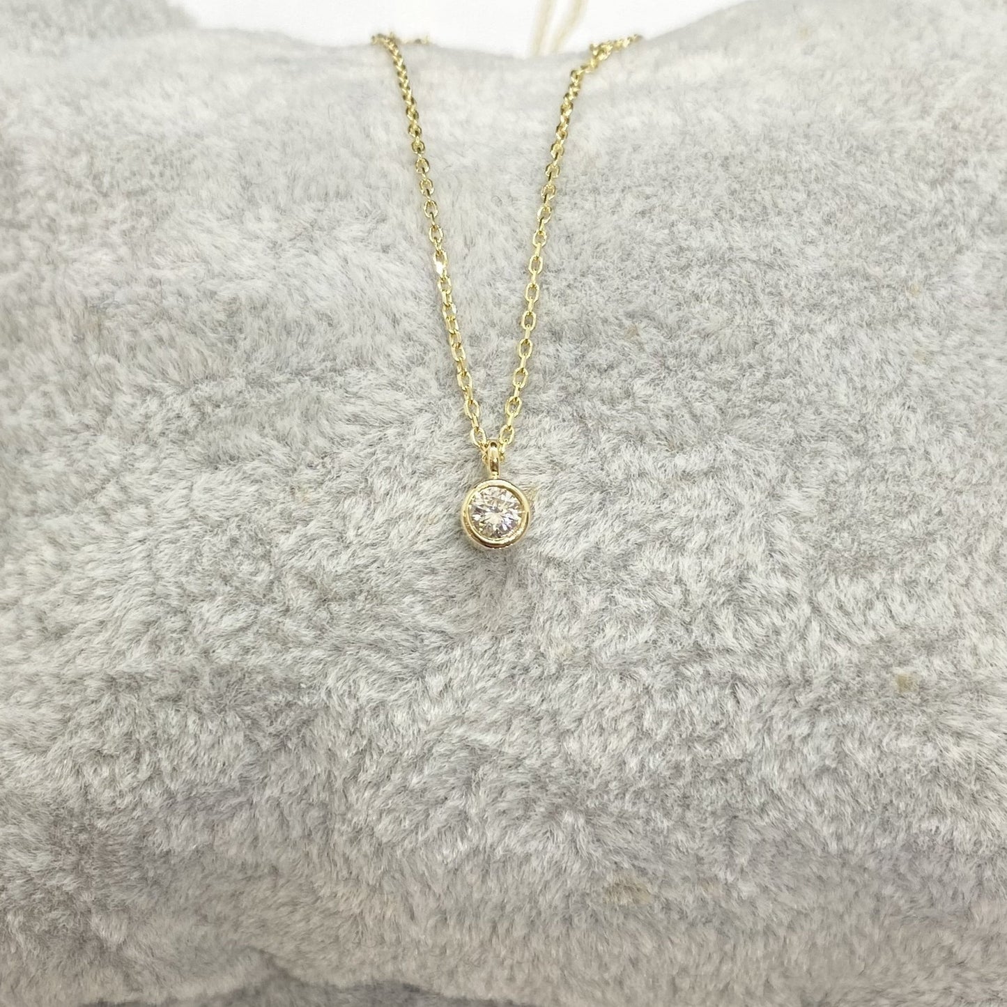 14K Solid Gold Diamond Necklace for Women , Solitaire Diamond Pendant Necklace , Minimalist Diamond Jewelry , Christmas Birthday Gift for her