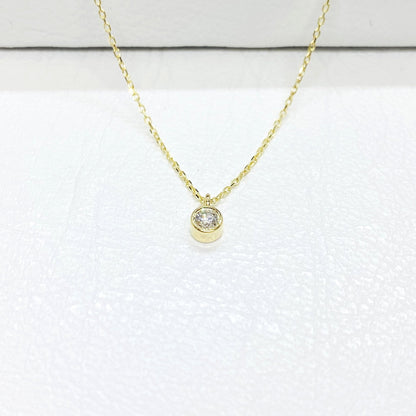 14K Solid Gold Diamond Necklace for Women , Solitaire Diamond Pendant Necklace, Minimalist Diamond Jewelry , Christmas Gift for her