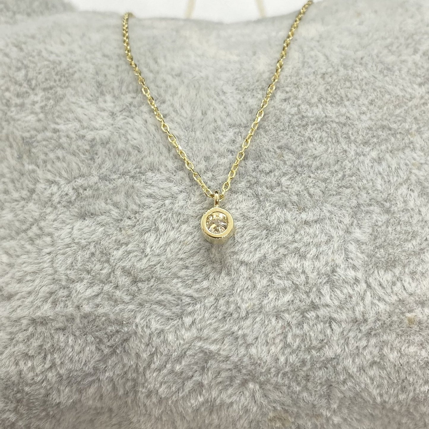 14K Solid Gold Diamond Necklace for Women , Solitaire Diamond Pendant Necklace,Minimalist Diamond Jewelry , Christmas Birthday Gift for her