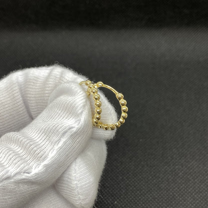 14K Solid Gold Dot Hoop Earrings for Women , Beaded Hoop Earrings , Gift for Her , Dotted Huggie Hoop , Dainty gold Earrings for mom