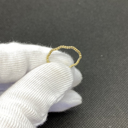 14K Solid Gold Dot Wave Ring for Women , Gold Wave Ring , 14K Solid Gold Thin Band , 14K Gold Stackable Wave Ring , Christmas Gift for mom