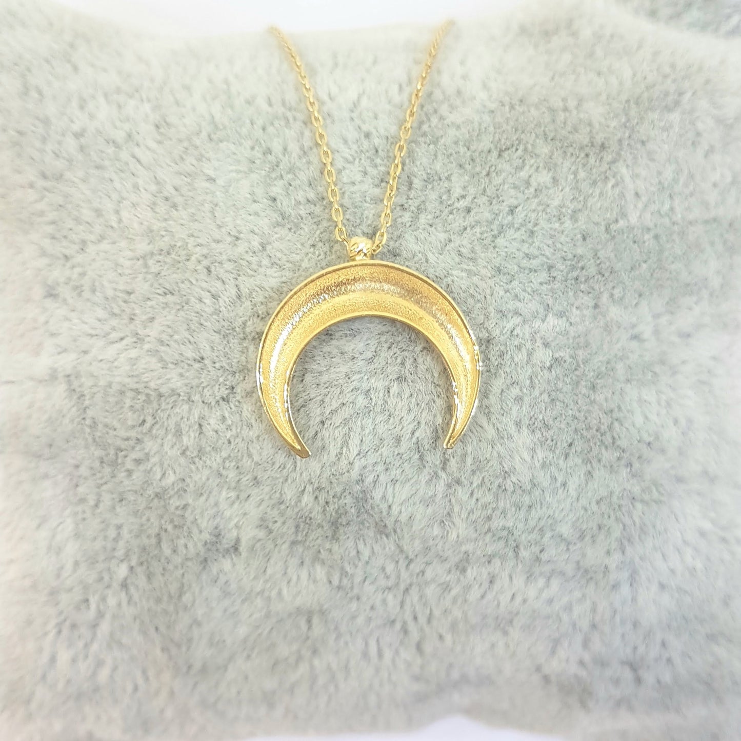 14K Solid Gold Elegant Crescent Moon Double Horn Half Phase Moon Claw Style Charm Danity Delicate Trendy Pendant Necklace Best Birthday Gift for Women