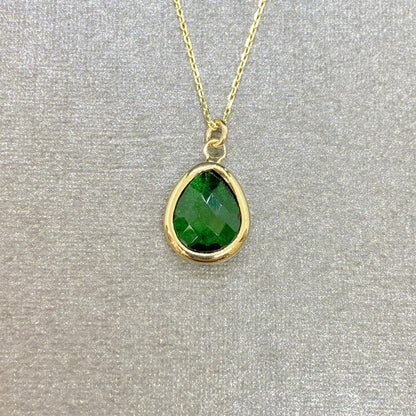 14K Solid Gold Emerald Birthstone Necklace for Women, Charm Necklace, May Birthstone , Mother's Day gift ,Christmas Gifts, Birthstone Jewelry