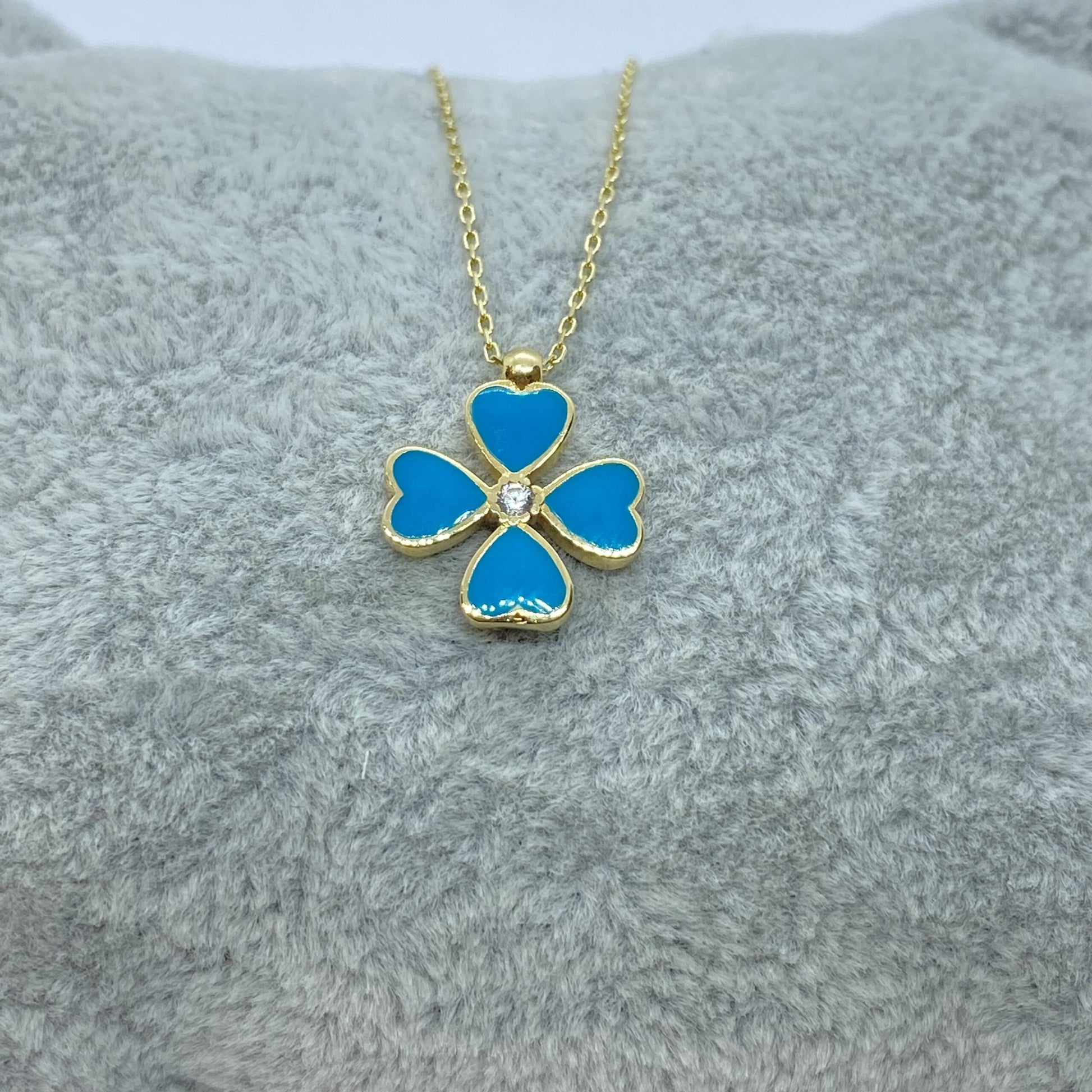 14K Solid Gold Four Leaf Clover Necklace for Women , Clover Jewellery , christmas gifts
