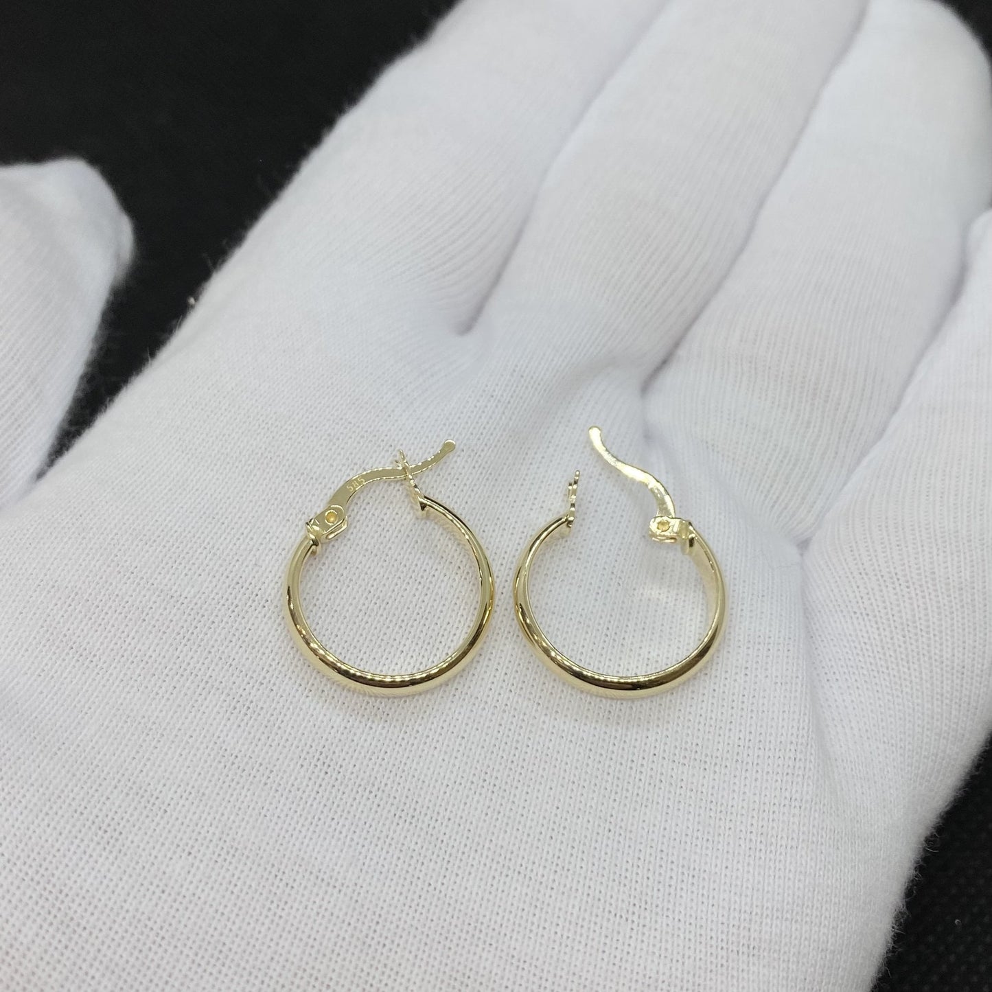 14K Solid Gold Hoop Earrings , Mini Hoop Earrings , Gift for Her , Birthday Gift for mom , 16 MM Size, 14K Gold Hoops Earrings for women