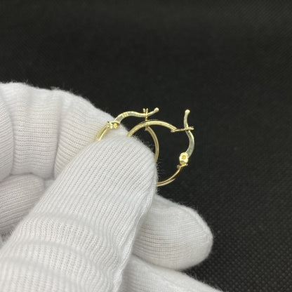 14K Solid Gold Hoop Earrings , Mini Hoop Earrings , Gift for Her , Birthday Gift for mom , 16 MM Size, 14K Gold Hoops Earrings