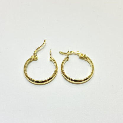 14K Solid Gold Hoop Earrings , Mini Hoop Earrings , Gift for Her , Birthday Gift for mom , 16 MM Size, 14K Gold Hoops, Women, Gift