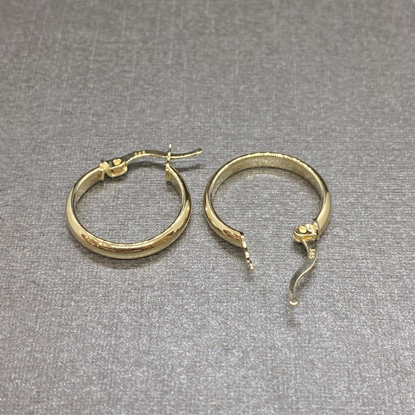 14K Solid Gold Hoop Earrings , Mini Hoop Earrings , Gift for Her , Birthday Gift for mom , 16 MM Size, 14K Gold Hoops, Women