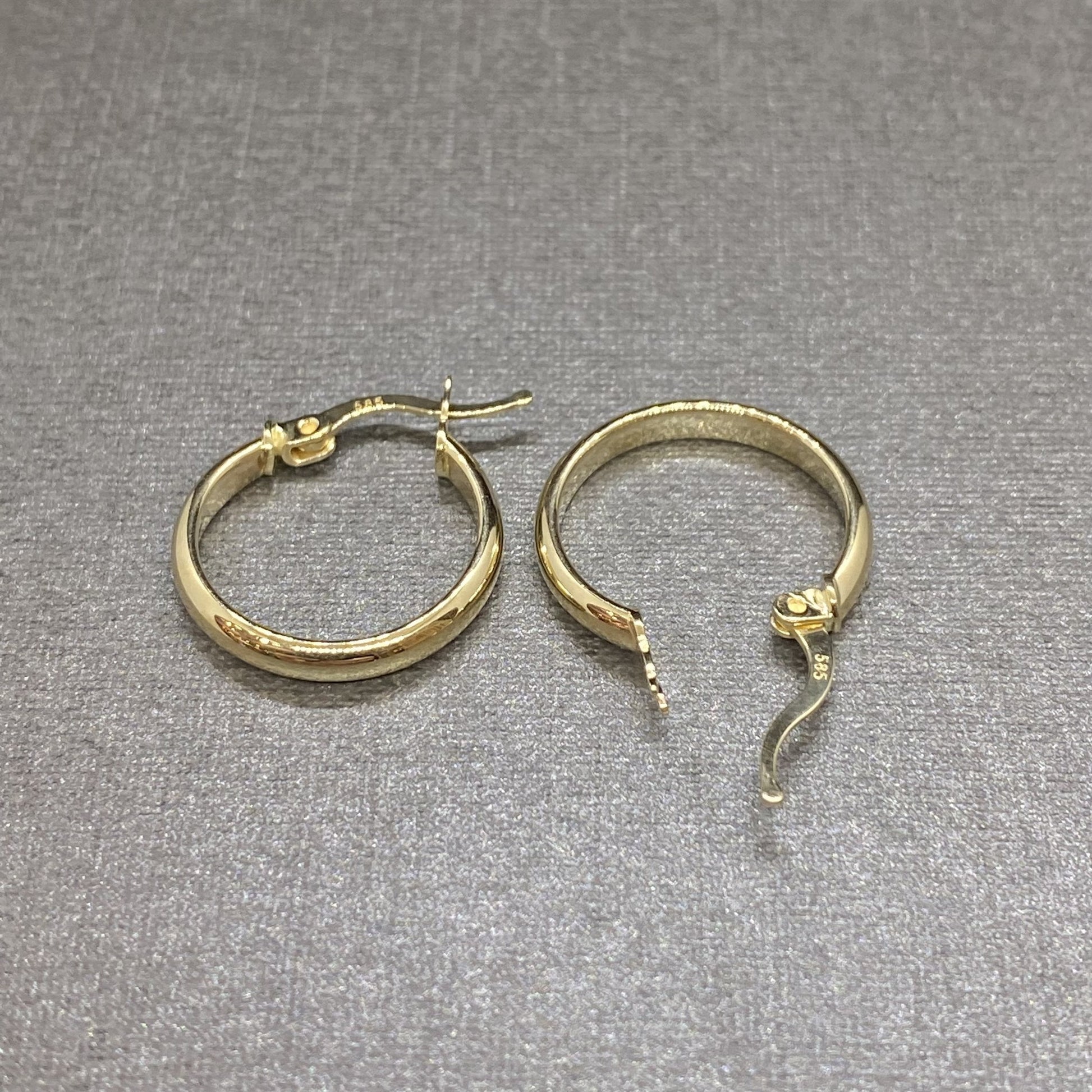 14K Solid Gold Hoop Earrings , Mini Hoop Earrings , Gift for Her , Birthday Gift for mom , 16 MM Size, 14K Gold Hoops, Women