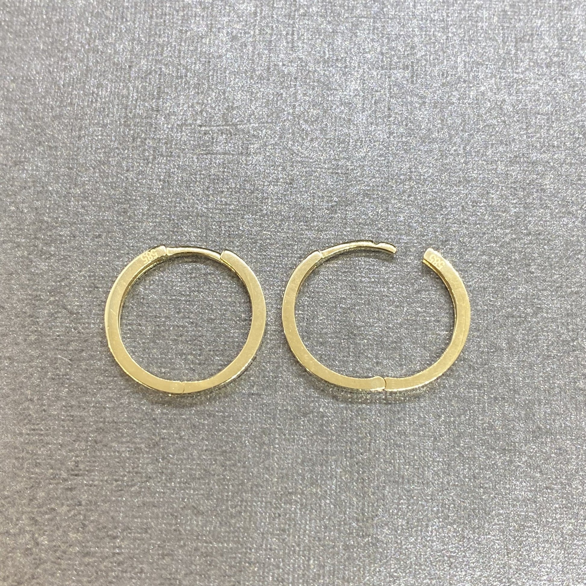 14K Solid Gold Flat Hoop Earrings for Women , Small Dainty Hoop Earrings Gold , Birthday Gift for mom , Gift for Her , Small Hoop Earrings