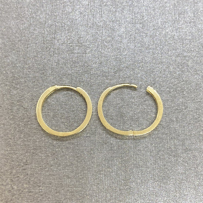 14K Solid Gold Flat Hoop Earrings for Women , Small Dainty Hoop Earrings Gold , Birthday Gift for mom , Gift for Her , Small Hoop Earrings