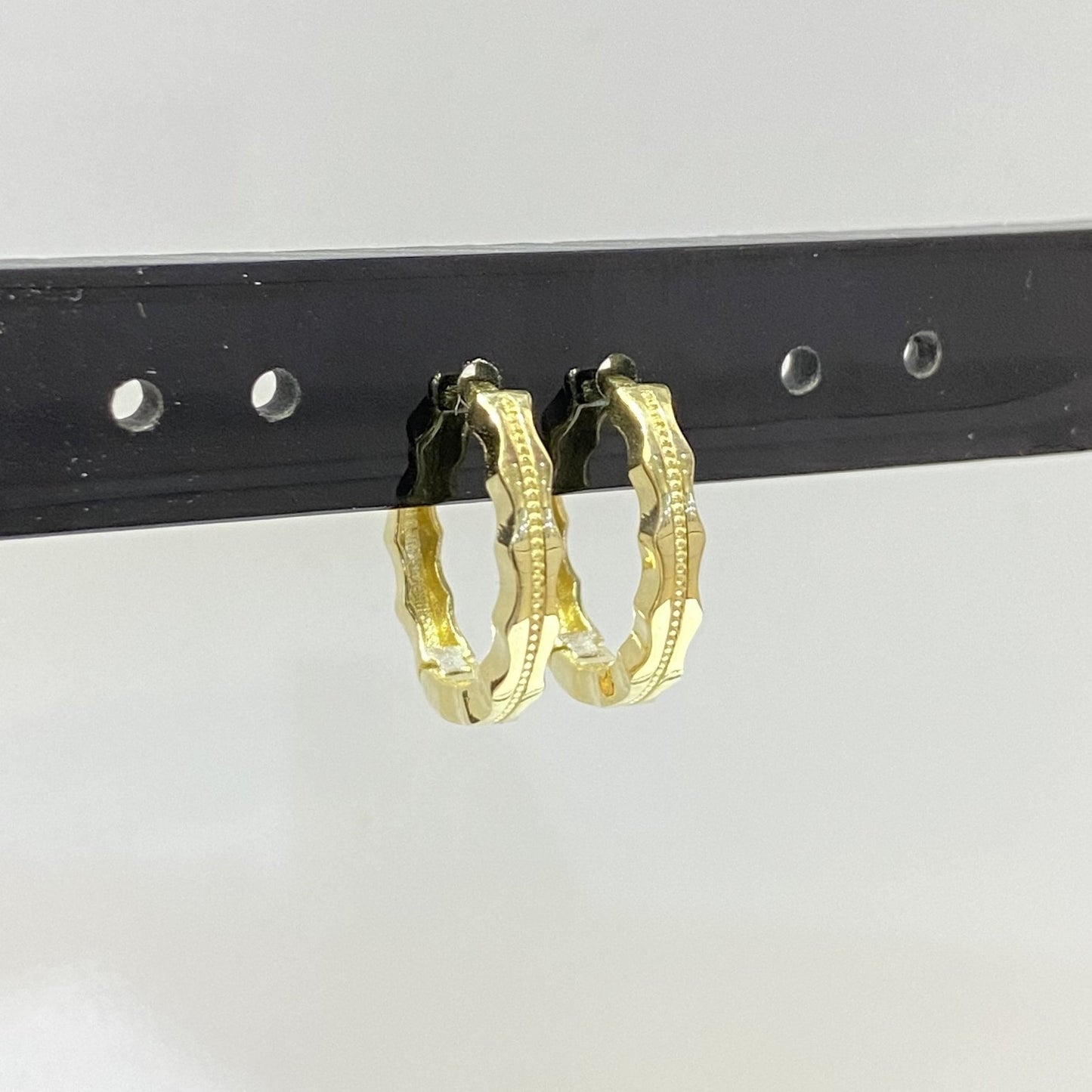 14K Solid Gold Hoop Earrings with Hand Engraved , Gift for Her , Minimalist Earrings for Women , Dainty Small Hoops Earrings ,Xmas Gift