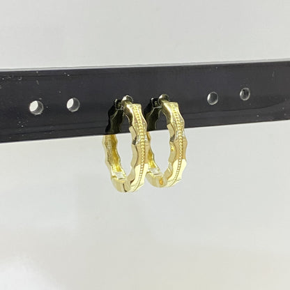 14K Solid Gold Hoop Earrings with Hand Engraved , Gift for Her , Minimalist Earrings for Women , Dainty Small Hoops Earrings ,Xmas Gift