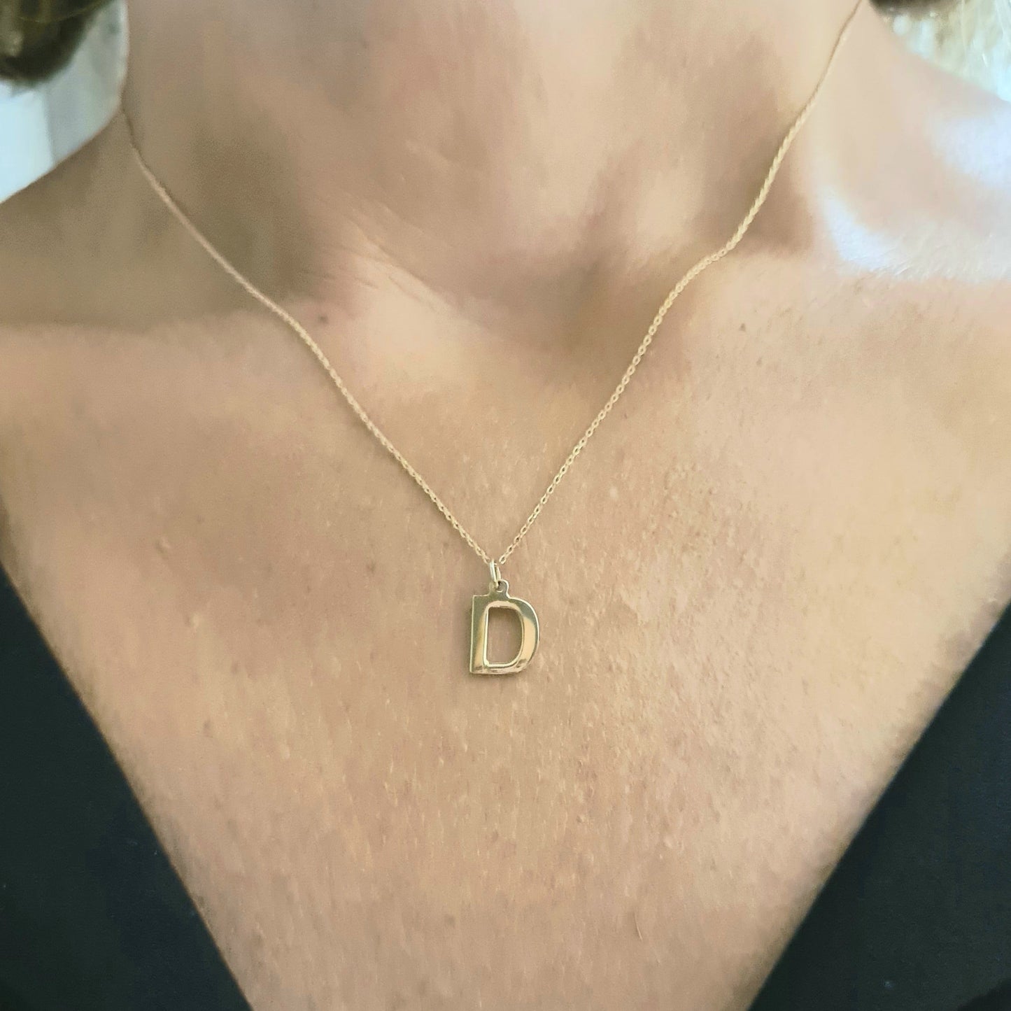 14K Real Solid Gold Initial Necklace , Personalized Gifts , Initial Pendant , Custom Initial Necklace Gold , Gold Letter Necklace for Women