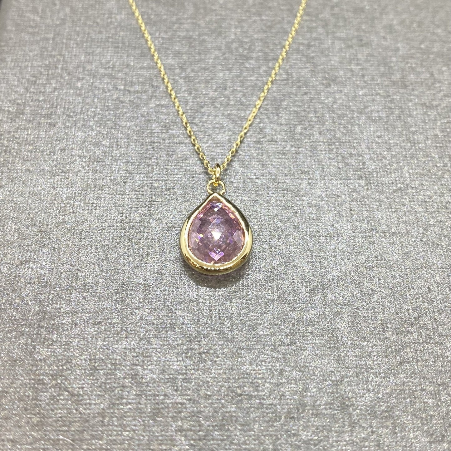 14K Solid Gold Quartz Birthstone Necklace for Women, Quartz Necklace Gold, October Birthstone Pendant, Gift for Her , Gift for mom