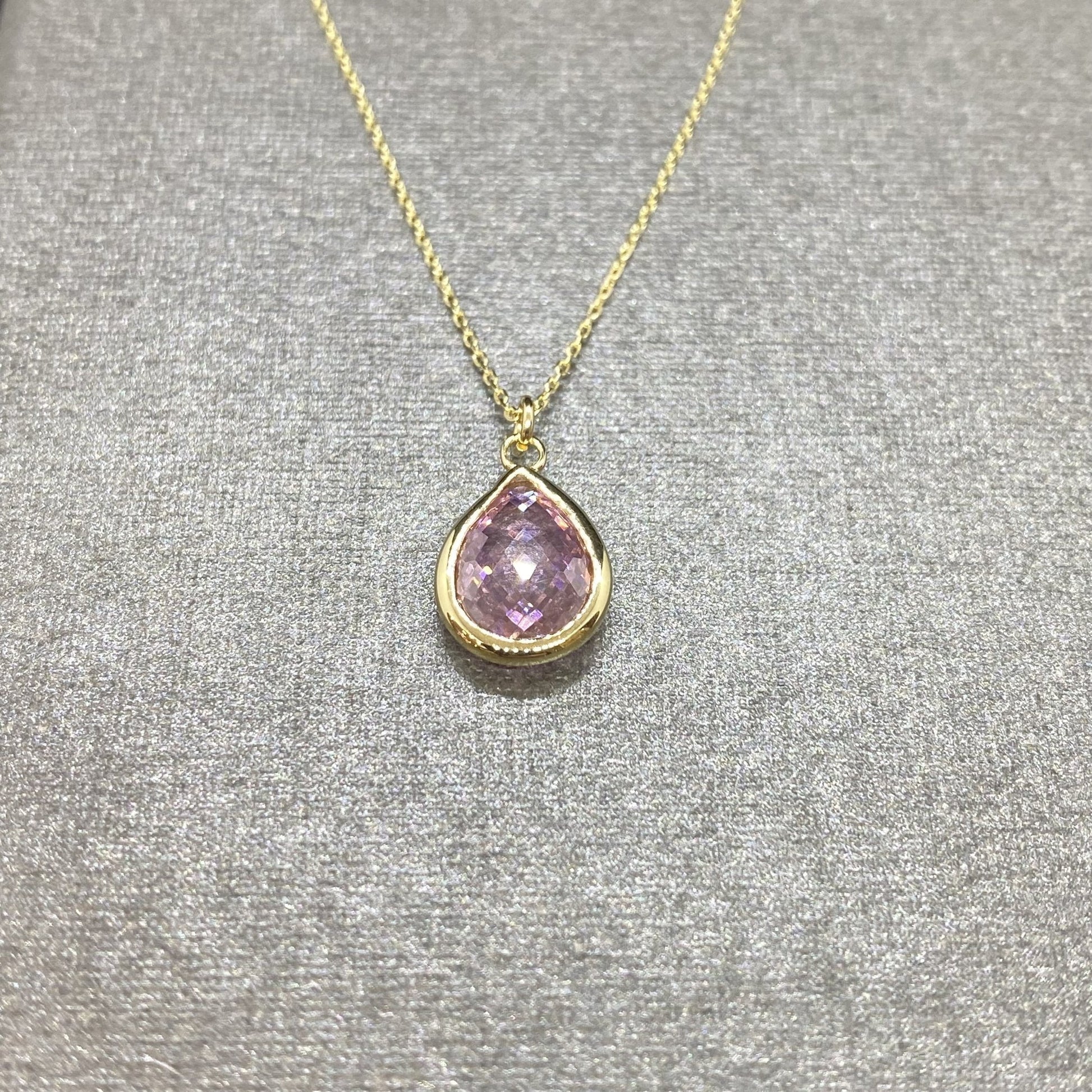 14K Solid Gold Quartz Birthstone Necklace for Women, Quartz Necklace Gold, October Birthstone Pendant, Gift for Her , Gift for mom