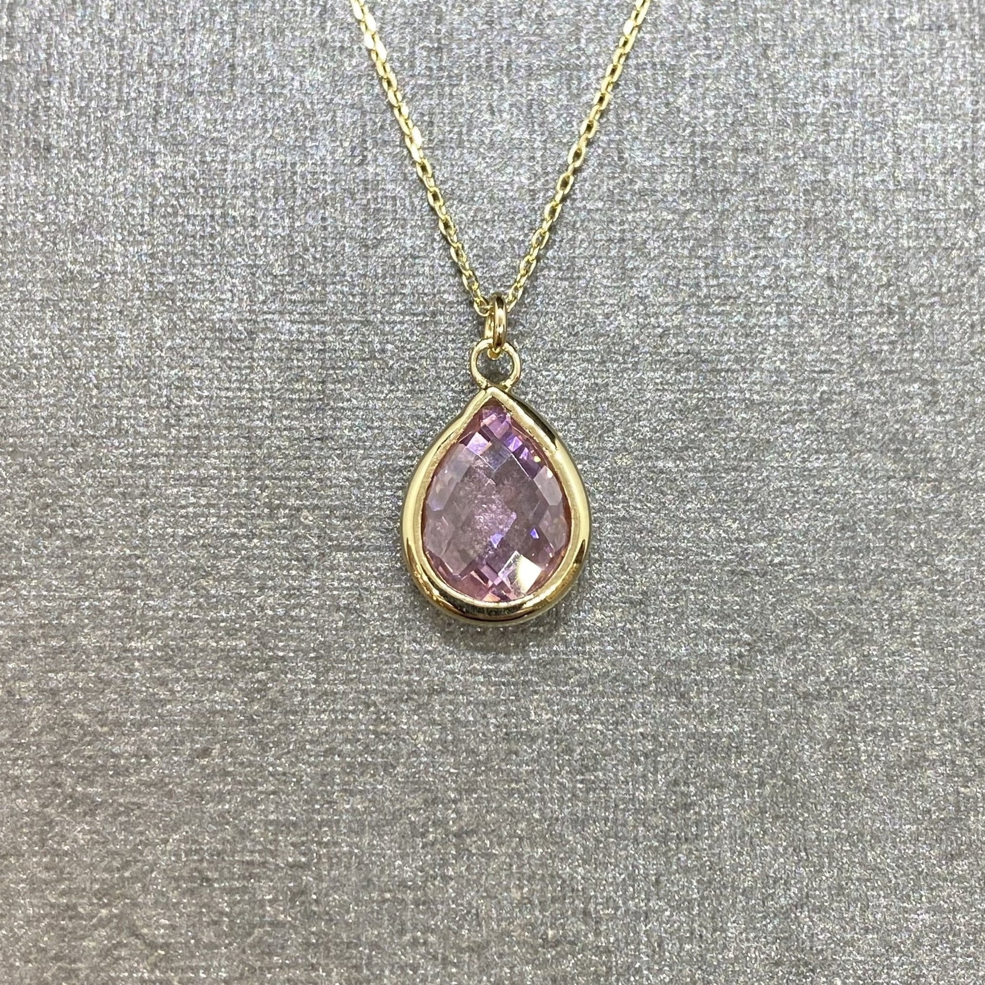 14K Solid Gold Quartz Birthstone Necklace for Women, Quartz Necklace Gold, October Birthstone Pendant, Gift for Her, Gift for mom