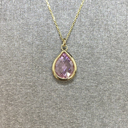 14K Solid Gold Quartz Birthstone Necklace for Women, Quartz Necklace Gold, October Birthstone Pendant, Gift for Her, Gift for mom