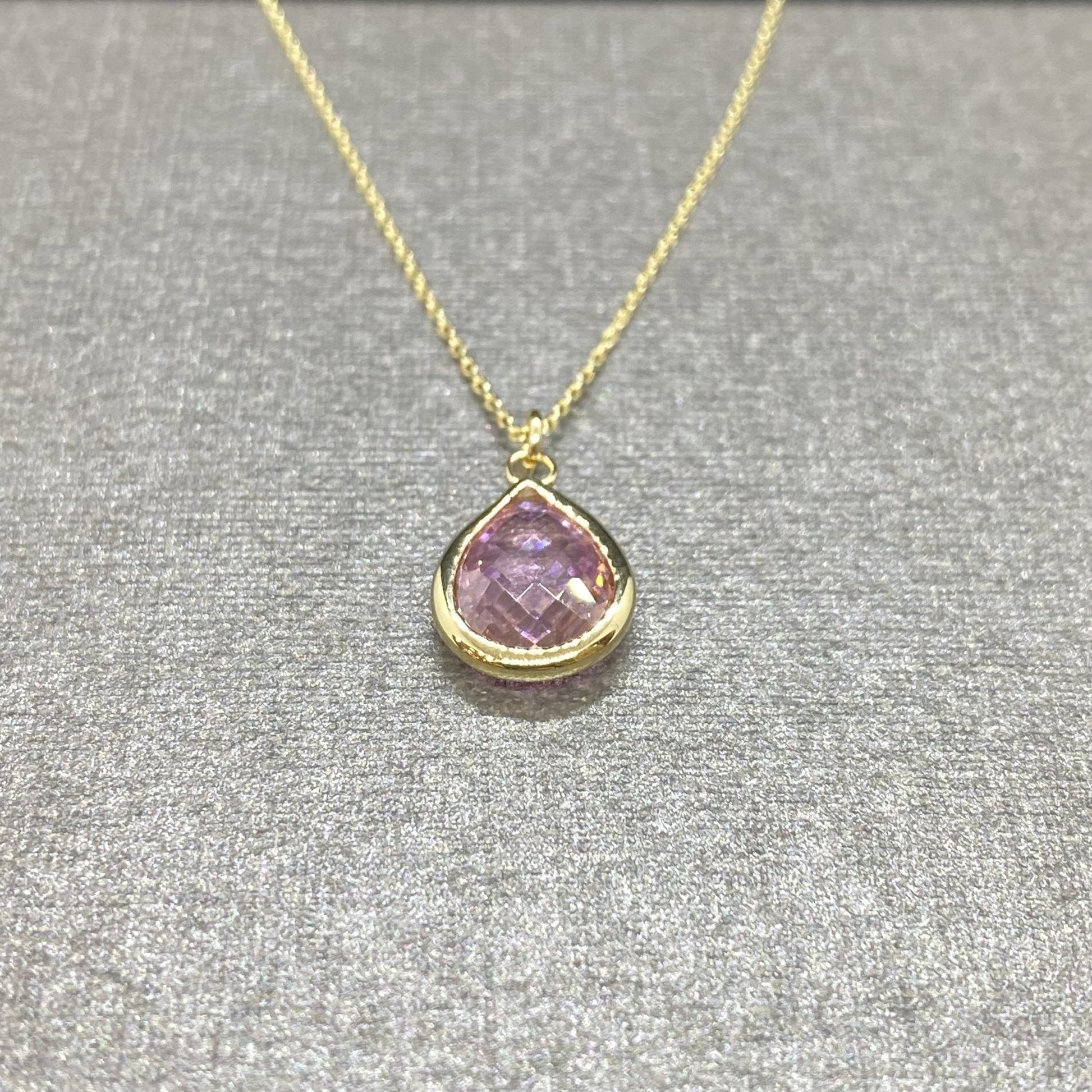 14K Solid Gold Quartz Birthstone Necklace for Women, Quartz Necklace Gold, October Birthstone Pendant, Gift for Her,Gift for mom