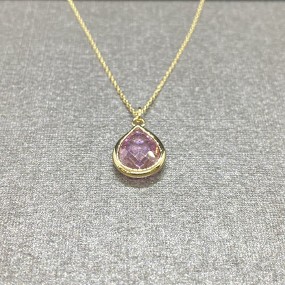 14K Solid Gold Quartz Birthstone Necklace for Women, Quartz Necklace Gold, October Birthstone Pendant, Gift for Her,Gift for mom