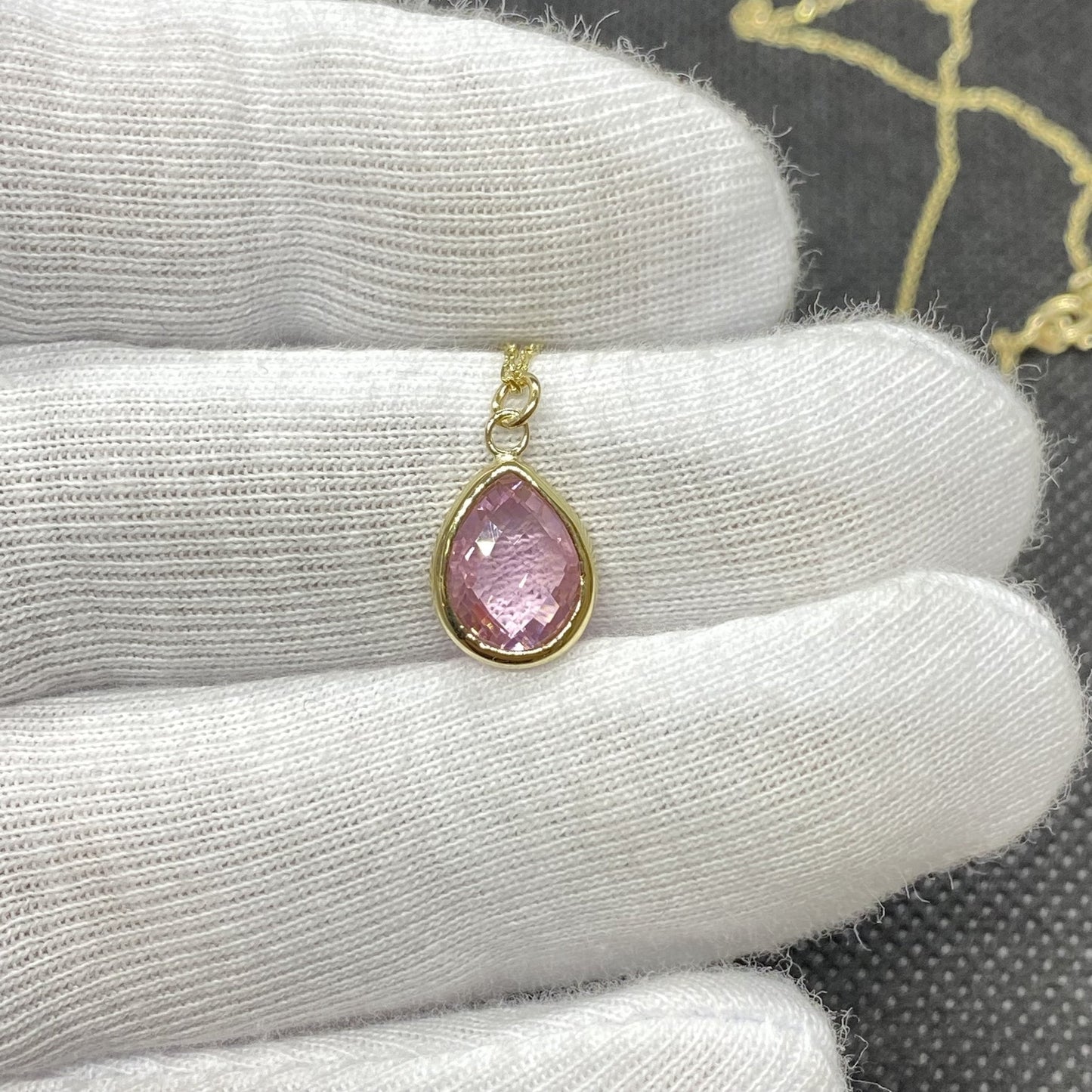 14K Solid Gold Quartz Birthstone Necklace for Women, Quartz Necklace Gold,October Birthstone Pendant, Gift for Her ,Gift for mom