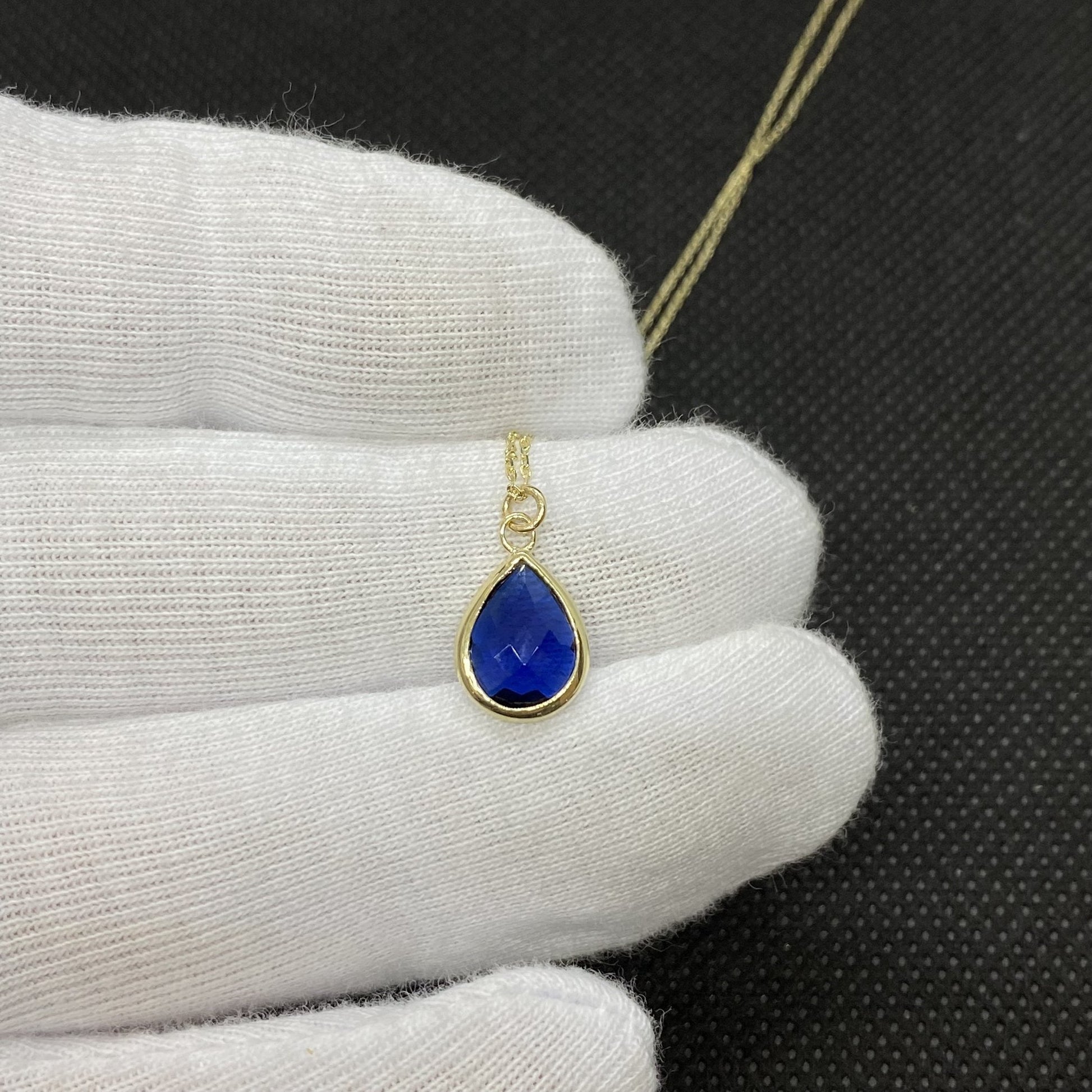 14K Solid Gold Sapphire Birthstone Necklace for Women, Dainty Necklace Gold, Sapphire Necklace, September Birthstone, Birthday Gift