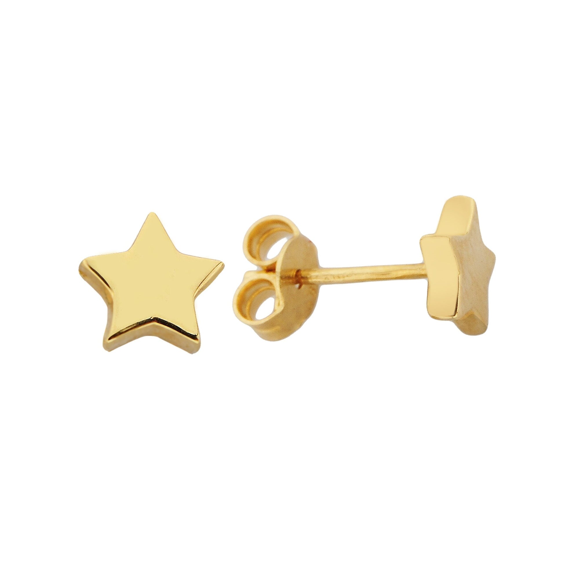 14K Solid Gold Star Stud Earrings for Women, Earrings Shaped desgin Best Birthday Gift christmas handmade jewelry