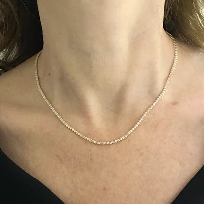 14K Solid Gold Tennis Necklace for Women , CZ Eternity Choker Tennis Jewelry , Birthday Christmas Gift for her mom